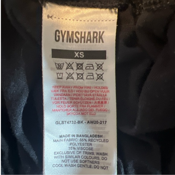 Gymshark Tie Front Cropped T-Shirt Black Short Sleeve Logo Tee Women’s XS - Picture 4 of 5